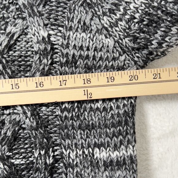 Leif Nelson Zip Up Hooded Slim Fit Cardigan Sweater Mens Sz L Marled Black - Picture 10 of 12